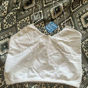 NWT Free People White Spaghetti Strap Crop Tank